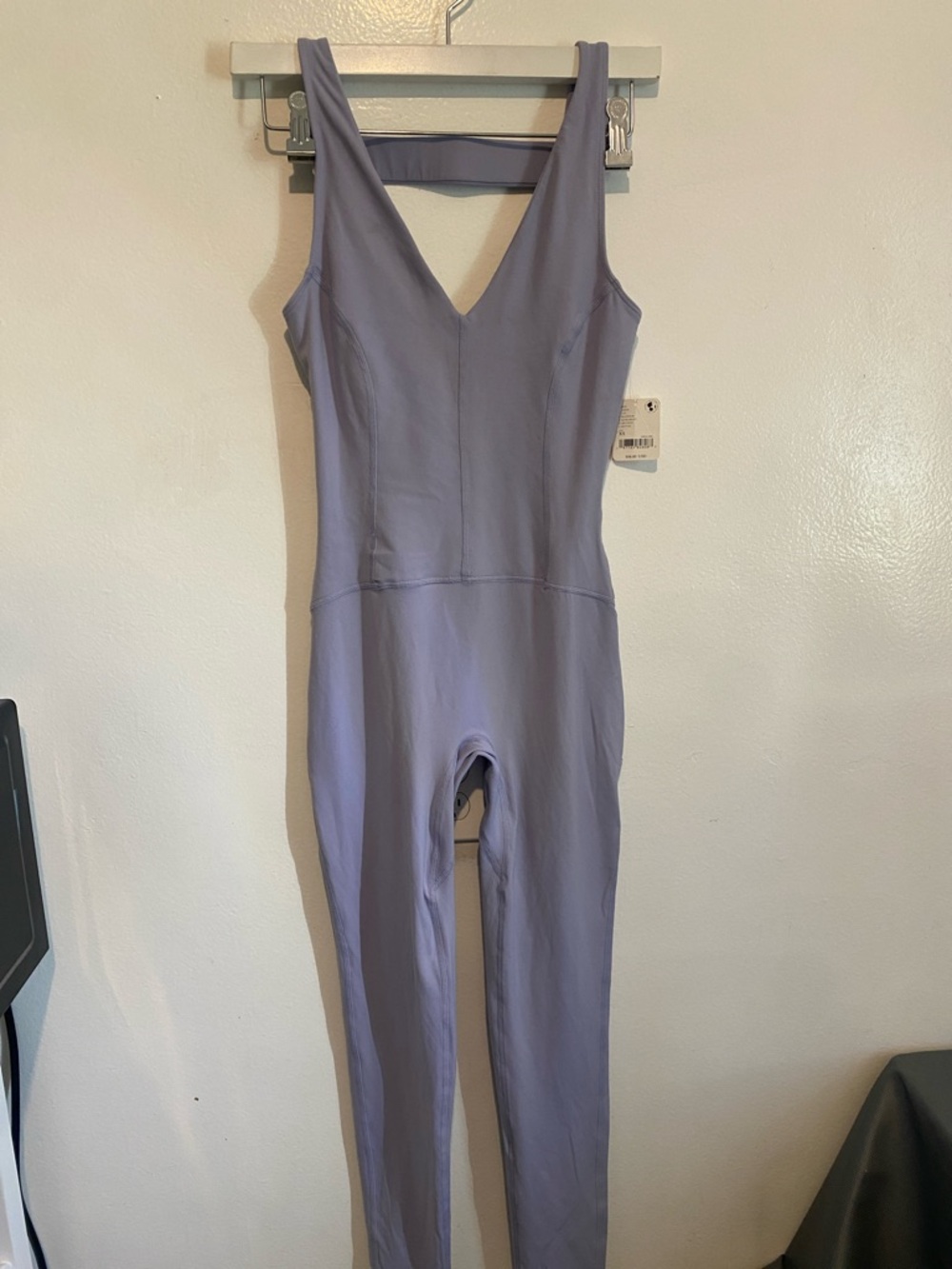 FP Movement by Free People Lavender V-Neck Stretch Jumpsuit